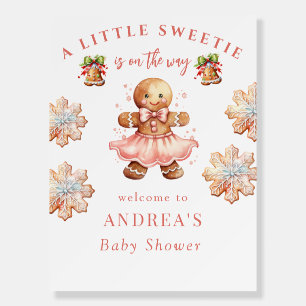 Gingerbread Christmas Baby Shower Welcome Sign