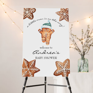 Gingerbread Christmas Baby Shower Welcome Sign