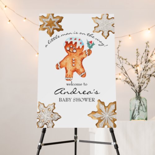 Gingerbread  Christmas Baby Shower Welcome Sign