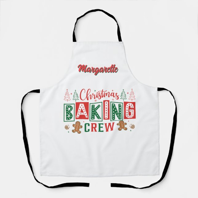 Gingerbread Christmas Baking Crew Personalized  Apron (Front)