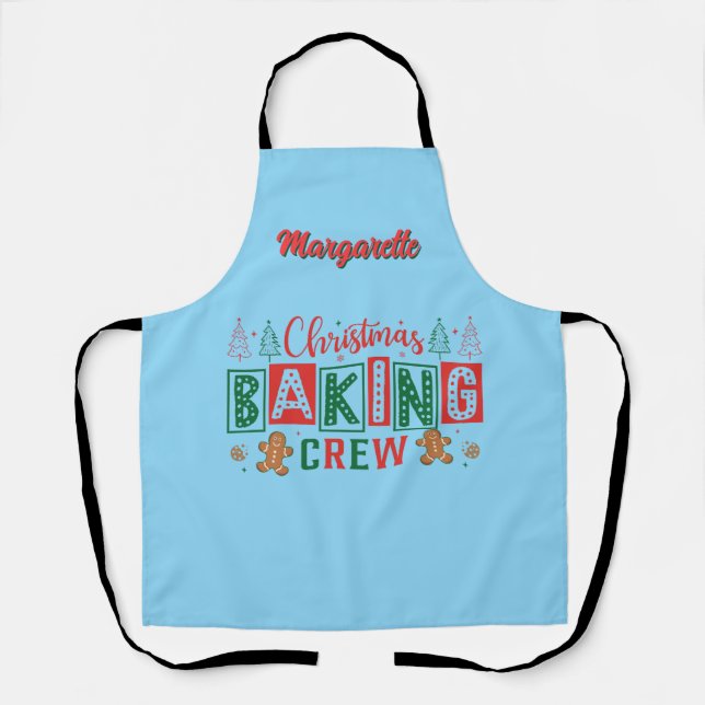 Gingerbread Christmas Baking Crew Personalized  Apron (Front)