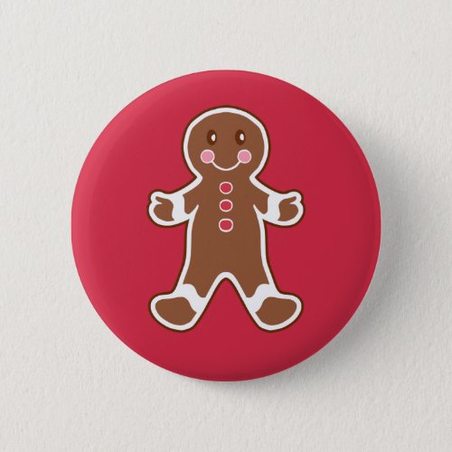 Gingerbread Christmas Button Pin
