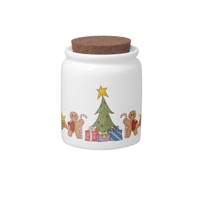 Gingerbread Christmas Candy Jar (Front)