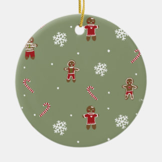 Gingerbread Christmas Ceramic Ornament