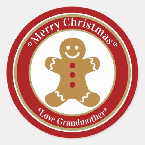 Gingerbread Christmas Classic Round Sticker