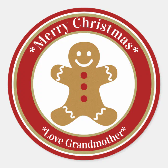 Gingerbread Christmas Classic Round Sticker | Zazzle