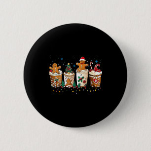 Gingerbread Christmas Coffee Cute Sweet Winter Hol Button