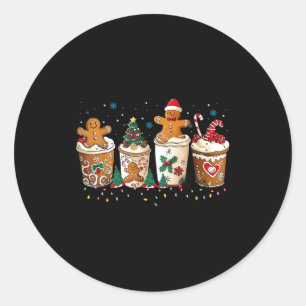 Gingerbread Christmas Coffee Cute Sweet Winter Hol Classic Round Sticker