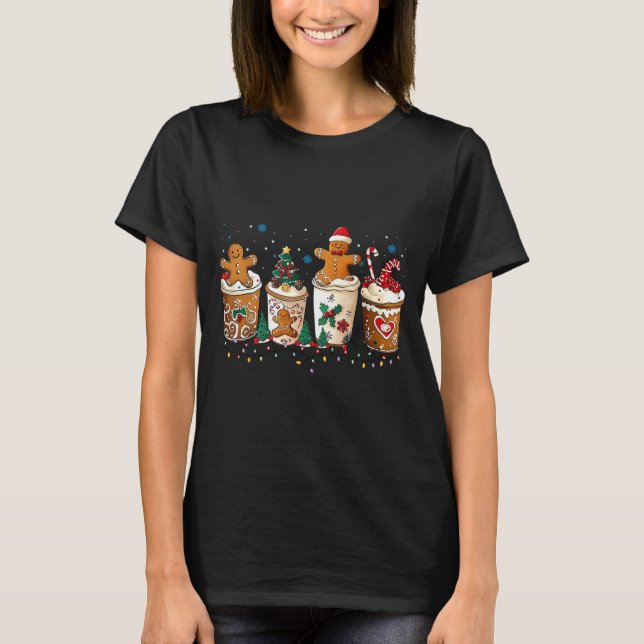 Gingerbread Christmas Coffee Cute Sweet Winter Hol T-Shirt (Front)
