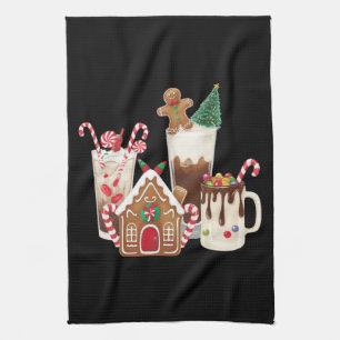 Gingerbread Christmas Coffee Lover Gift Xmas Kitchen Towel