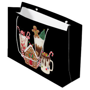 Gingerbread Christmas Coffee Lover Gift Xmas Large Gift Bag