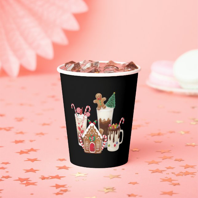 Gingerbread Christmas Coffee Lover Gift Xmas  Paper Cups (Insitu)