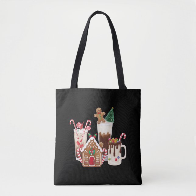 Gingerbread Christmas Coffee Lover Gift Xmas  Tote Bag (Front)