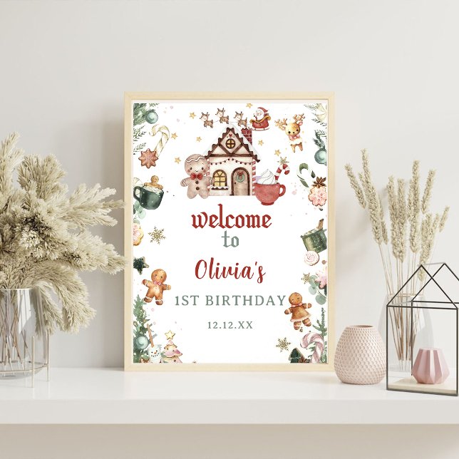 Gingerbread Christmas Cookie Birthday Welcome Foam Board (Creator Uploaded)