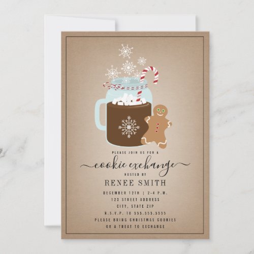 Gingerbread Christmas Cookie Exchange Holiday Card