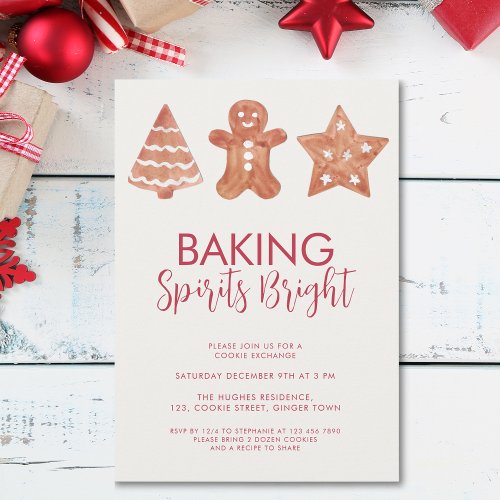 Gingerbread Christmas Cookie Exchange Invitation