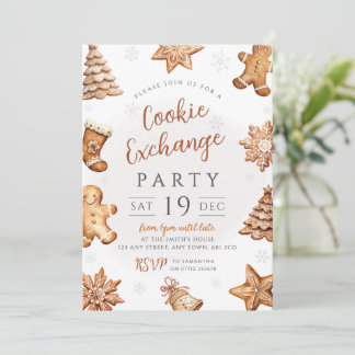 Gingerbread Christmas Cookie Exchange Invitation