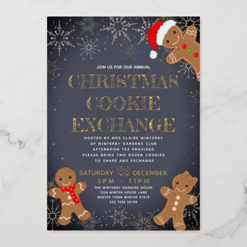 Gingerbread Christmas Cookie Exchange Invitation