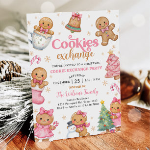 Gingerbread Christmas Cookie Exchange Party Invitation