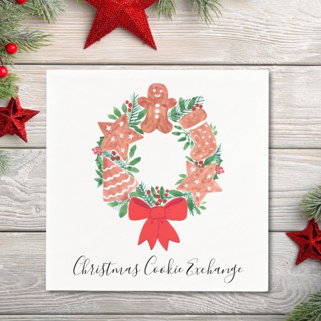 Gingerbread Christmas Cookie Exchange Party Napkins (Creator Uploaded)