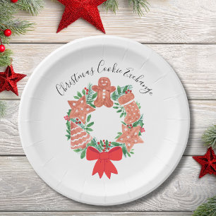 Gingerbread Christmas Cookie Exchange Party Paper Plates