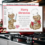 Gingerbread Christmas Cookie Exchange Recipe<br><div class="desc">What a fun idea to exchange recipes with friends. Personalize with your favorite recipe or use this one. Convenient 3 x 5 size. You have the option of NO envelope if you intend to hand them out in person.</div>