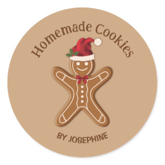 Gingerbread Christmas Cookie - Homemade Cookies Classic Round Sticker