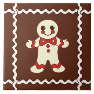 Gingerbread Christmas Cookie Kitchen Trivet Tile
