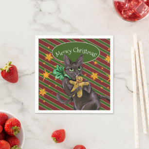 Gingerbread Christmas Cookie Kitty Napkins