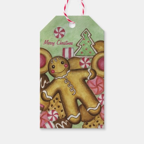 Gingerbread Christmas Cookies Candy Gift Tags