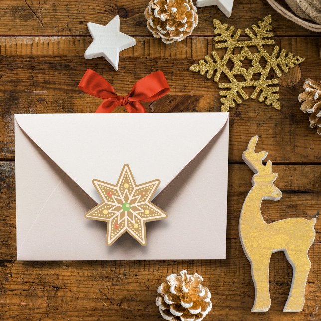 Gingerbread Christmas cookies Classic Round Sticker (Creator Uploaded)