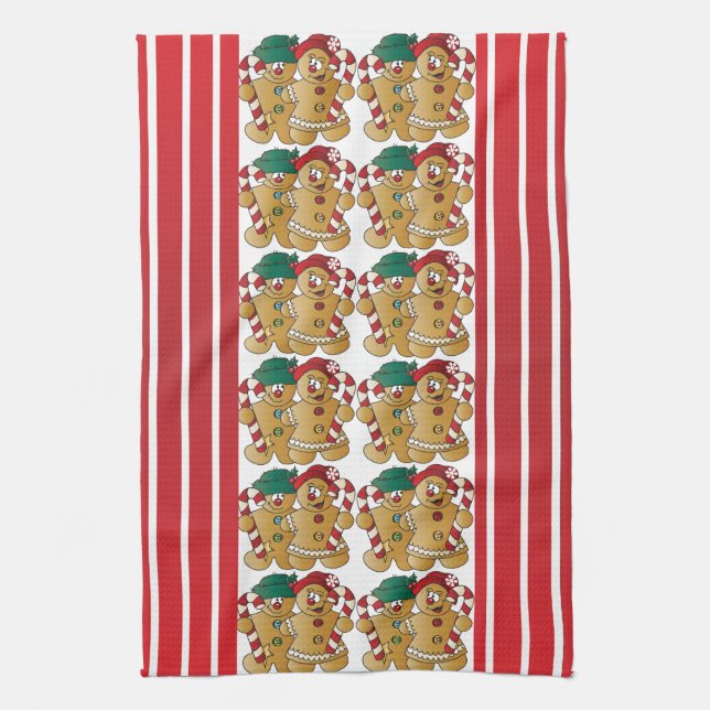 Gingerbread Christmas Couple Towel (Vertical)
