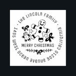 Gingerbread Christmas Custom Name Return Address Self-inking Stamp<br><div class="desc">Personalized rubber stamp for your holiday mailing return address, small business professional logo and custom info. Vintage and classic design to add some personal touch to your mail and package. Customize the text with your name or business name, address and contact information. Use the Design Tool to further edit the...</div>
