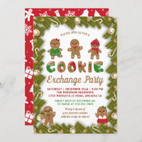 Gingerbread Christmas Decor Cookie Exchange Party Invitation