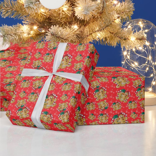Gingerbread Christmas Design Wrapping Paper (Holidays)