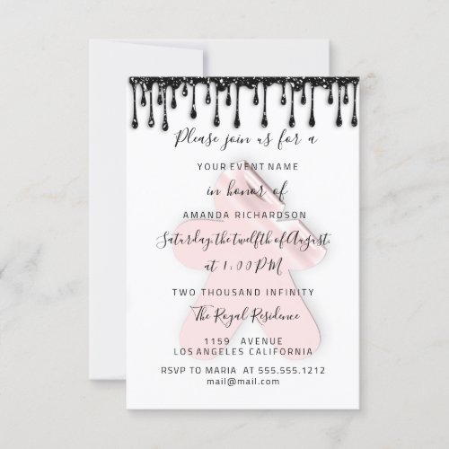 Gingerbread Christmas Dinner Holidays White Pink  Invitation