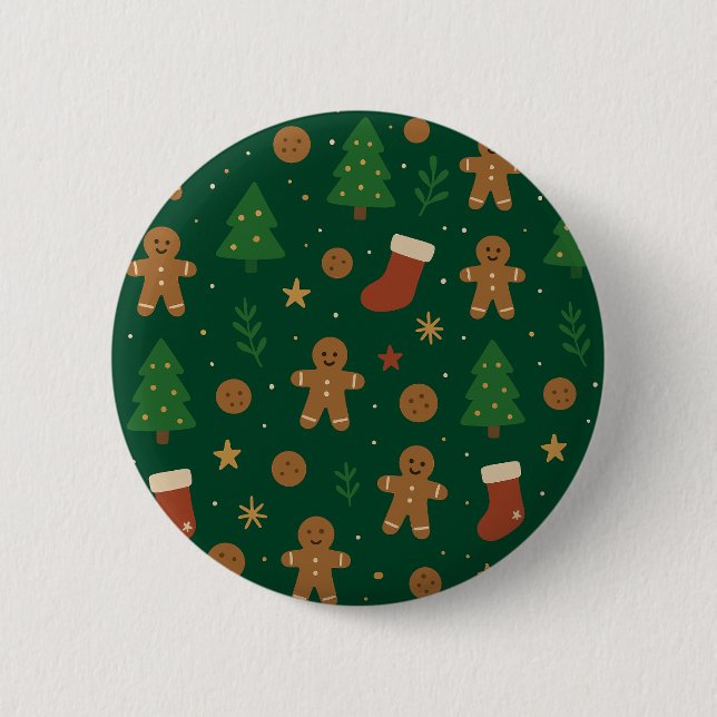 Gingerbread Christmas Fun Button (Front)