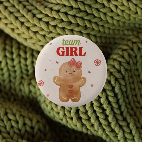 Gingerbread Christmas Gender Reveal Team Girl Vote Button