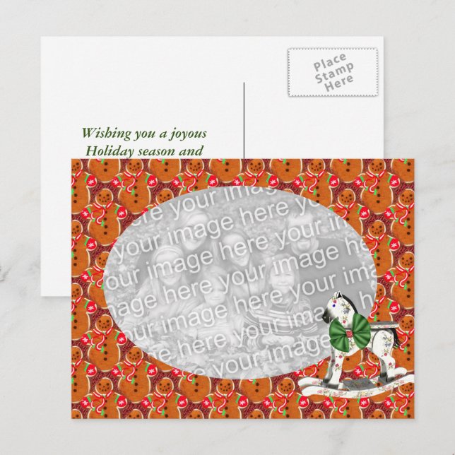 Gingerbread Christmas Holiday Photo Postcard (Front/Back)