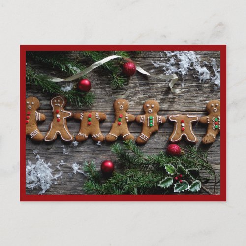 Gingerbread Christmas Holiday Postcard
