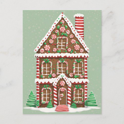 Gingerbread Christmas House Postcrossing Postcard