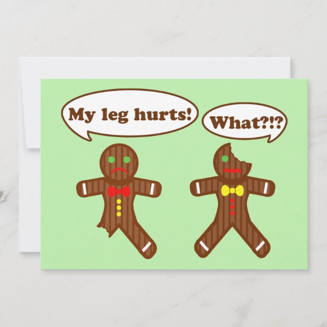 Gingerbread Christmas Humor | Green Holiday Card (Front)