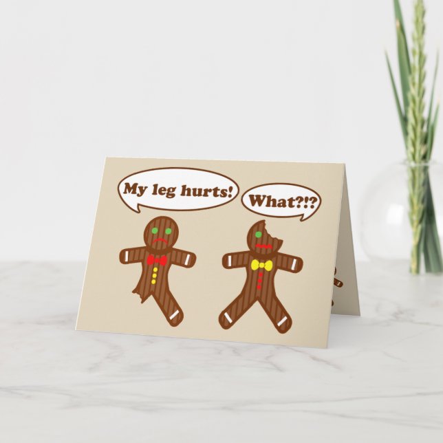 Gingerbread Christmas Humor Holiday Card (Front)