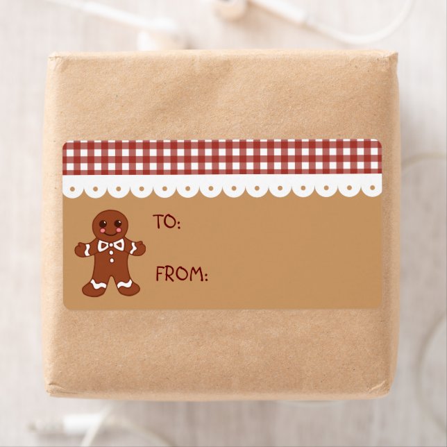 Gingerbread Christmas Kitchen Gift Tag Labels (Insitu)