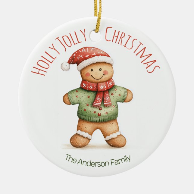 Gingerbread Christmas Ornament | Custom Name (Front)