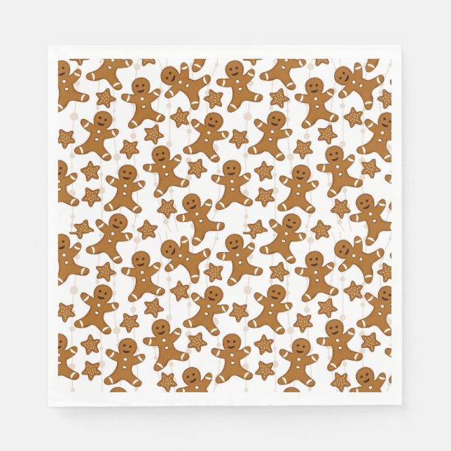 Gingerbread Christmas Paper Napkins (Front)