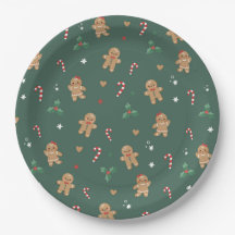 Gingerbread Christmas Paper Plates