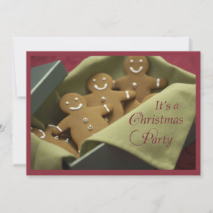 Gingerbread Christmas Party Invitation