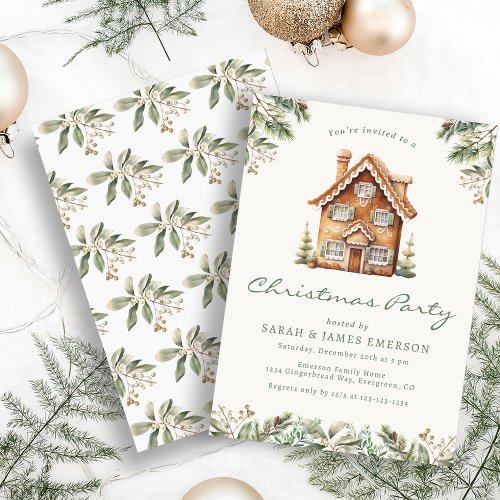 Gingerbread Christmas Party Invitation