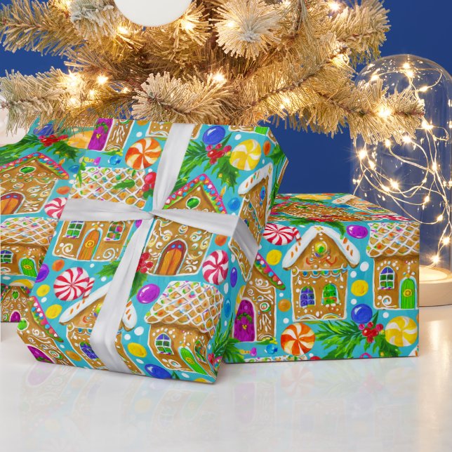 Gingerbread Christmas pattern Wrapping Paper (Holidays)